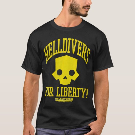 自由を守るHelldivers 2 ソニー・プレイステーション・ビデオゲーム Tシャツ (正面)