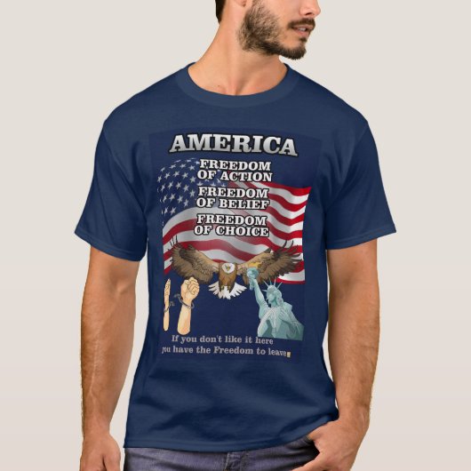 自由を持つ(デジタルペインティング) Tシャツ (正面)