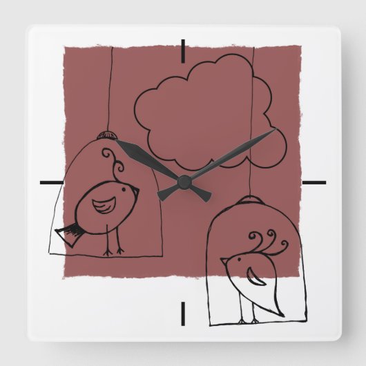 自由を捜すこと スクエア壁時計 (正面)