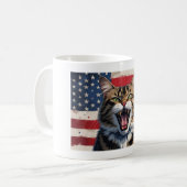 自由を求めてニャーニャー – Patriotic Cat Mug コーヒーマグカップ (正面左)