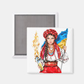 自由を求めて戦うウクライナの少女 マグネット (正面/裏面)