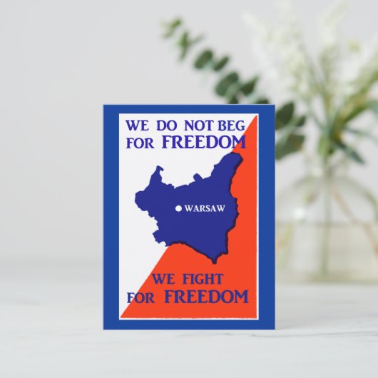 自由を求めて戦う第二次世界大戦ポーランド ポストカード (スタンド正面)