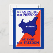 自由を求めて戦う第二次世界大戦ポーランド ポストカード (正面/裏面)