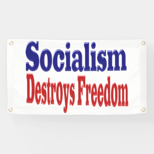自由を破壊する社会主義 横断幕 (横)