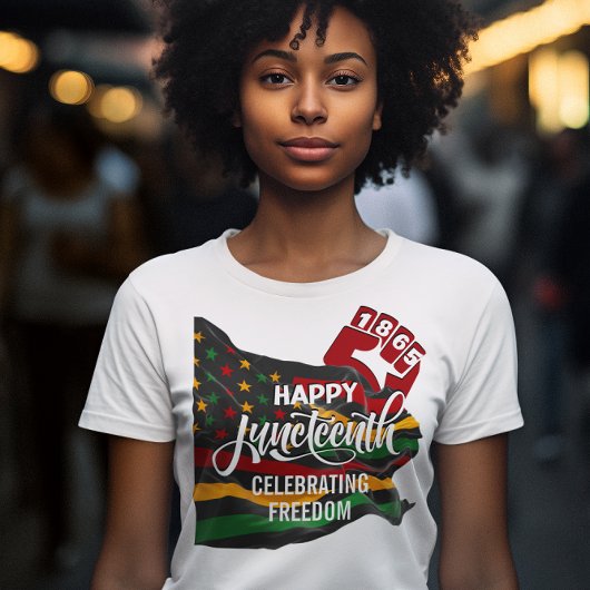 自由を祝うジューンティーンス1865フラッグ Tシャツ