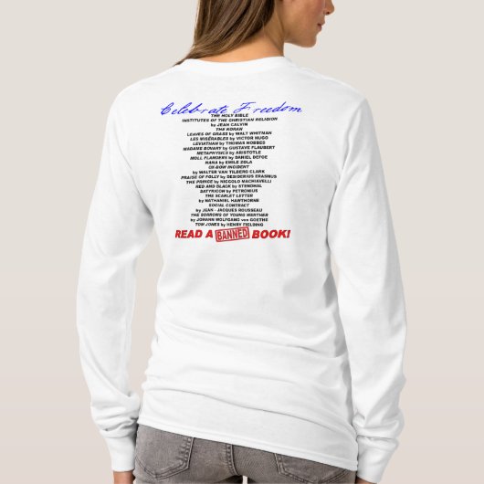 自由を祝って下さい!  禁止本を読んで下さい! Tシャツ (裏面)