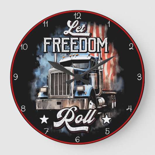 自由を許す転が:アメリカをトラックする ラージ壁時計 (正面)