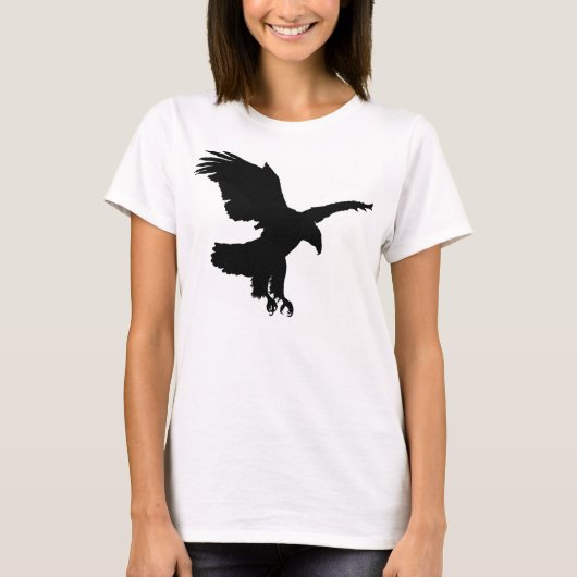 自由を象徴する鷹と漢字のプリントTシャツ Tシャツ (正面)