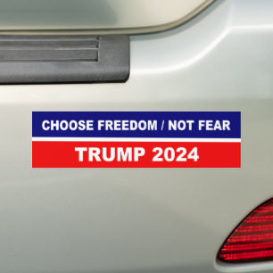 自由を選ぶ恐れなしTrump 2024 バンパーステッカー