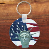 自由アメリカ国旗の像 キーホルダー (正面)