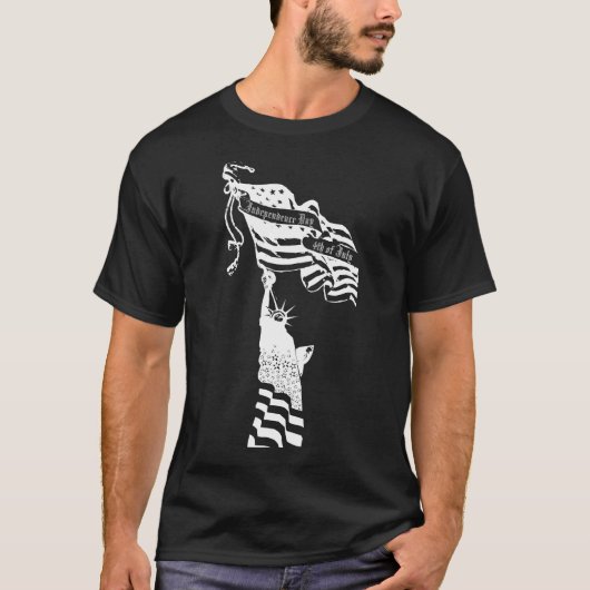 自由アメリカ国旗7月4日 Tシャツ (正面)