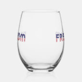 自由アメリカ愛国自由の国旗 ステムなしワイングラス (右)