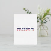 自由アメリカ愛国自由の国旗 箔招待状ポストカード (立ち正面)