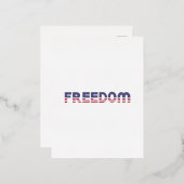 自由アメリカ愛国自由の国旗 箔招待状ポストカード (正面/裏面)