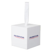 自由アメリカ愛国自由ギフト国旗 キューブオーナメント (正面アングル)