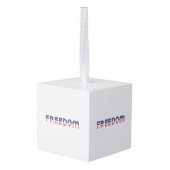 自由アメリカ愛国自由ギフト国旗 キューブオーナメント (裏面アングル)