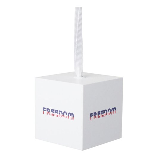 自由アメリカ愛国自由ギフト国旗 キューブオーナメント (裏面アングル)