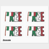 自由イタリア 長方形シール (シート)