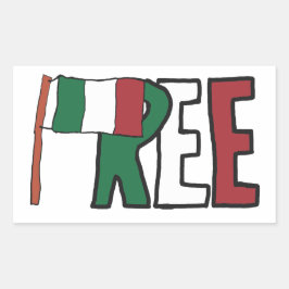 自由イタリア 長方形シール