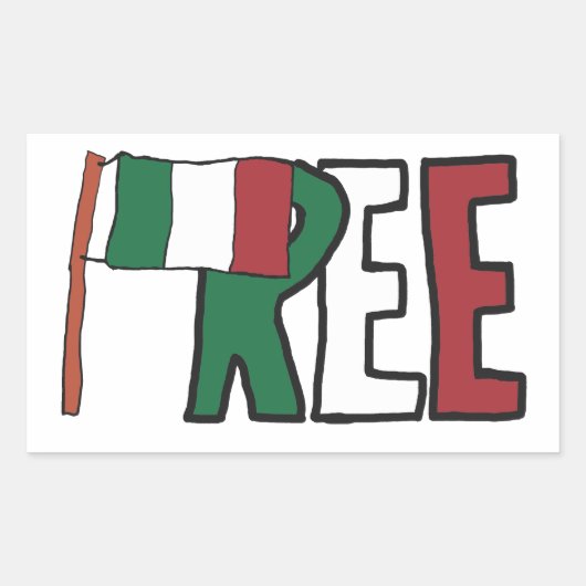 自由イタリア 長方形シール (正面)