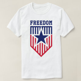自由エンブレムの愛国的盾 Tシャツ