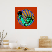 自由エンブレム像デザイン ポスター (キッチン)