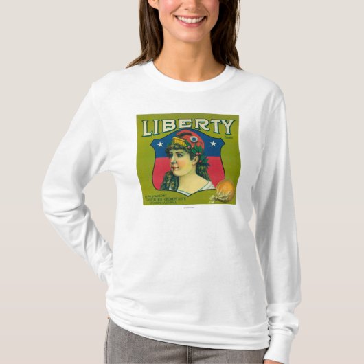 自由オレンジLabelEscondido、カリフォルニア Tシャツ (正面)