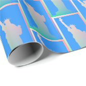 自由カラフルのレインボー像ニューヨークブルー ラッピングペーパー (ロールコーナー)