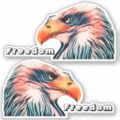 自由カラフルハゲの頭の愛国的ヘルメット シール (正面)