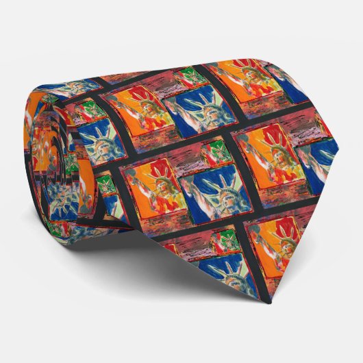 自由カラフル像の抽象芸術模様のネクタイ ネクタイ (ロール)