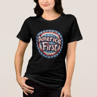 自由カラフル:アメリカ第一 トライブレンドTシャツ