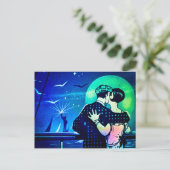 自由キスをするの女神の月明かりの中 ポストカード (スタンド正面)