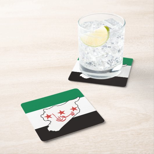 自由シリアسورية حرة スクエアペーパーコースター (インサイチュ)