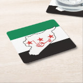 自由シリアسورية حرة スクエアペーパーコースター (アングル)