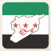 自由シリアسورية حرة スクエアペーパーコースター (正面)