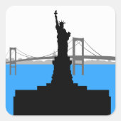 自由ステッカー像 スクエアシール (正面)