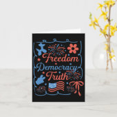 自由デモクラシー真実コケット弓アンチトランプ4t カード (黄色い花)