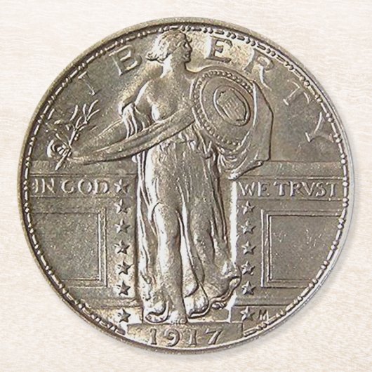 自由ドル ラウンドペーパーコースター (正面)