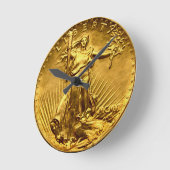 自由ドル ラウンド壁時計 (傾斜)