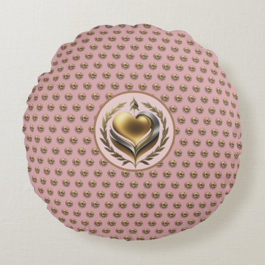 自由ハート円枕 ラウンドクッション (正面)