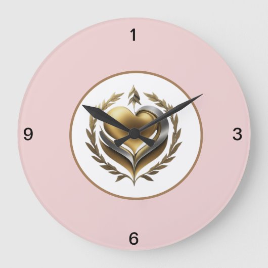 自由ハート ラージ壁時計 (正面)