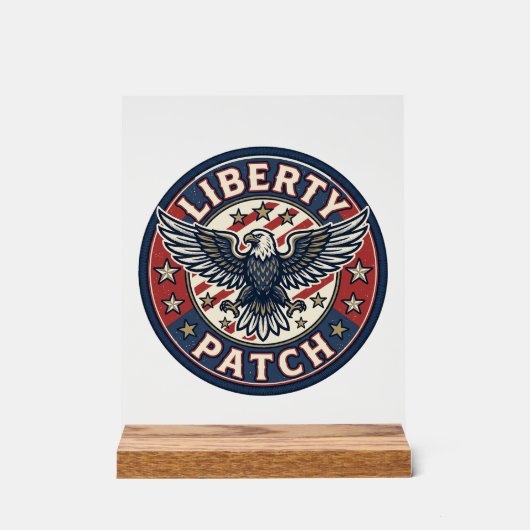 自由パッチ愛国刺繍パッチ アクリルサイン (正面)