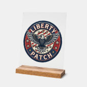 自由パッチ愛国刺繍パッチ アクリルサイン (傾斜)