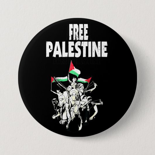 自由パレスチナ抵抗 缶バッジ (正面)
