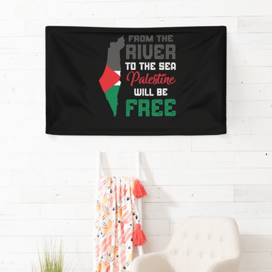 自由パレスチナ最後のイスラエル占領旗 横断幕 (インサイチュ)