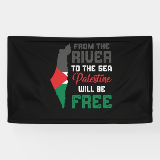 自由パレスチナ最後のイスラエル占領旗 横断幕 (横)