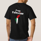 自由パレスチナ無料ガザパレスチナ国旗アラビア語 Tシャツ (裏面)