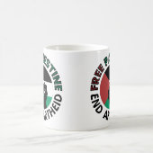 自由パレスチナ終焉アパルトヘイトパレスチナ国旗 コーヒーマグカップ (中央)