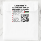 自由パレスチナ – イスラエルQRコードを援助するための違法 スクエアシール (バッグ)