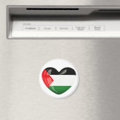 自由パレスチナ。ハート型パレスチナ国旗 マグネット (インサイチュ (食洗機))